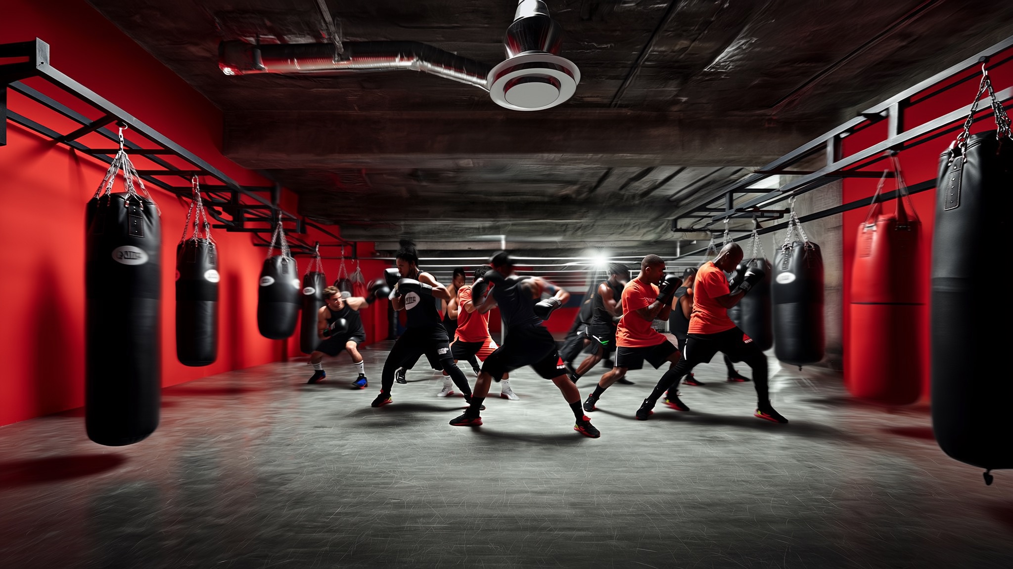 Group boxing class